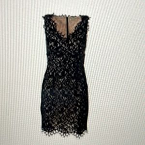Shoshanna black lace fitted cocktail dress size 6